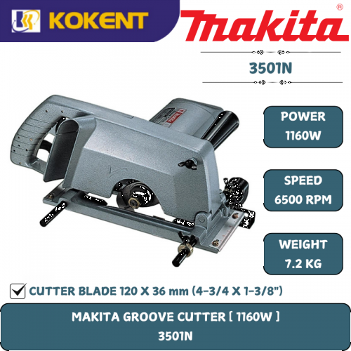 Makita Groove Cutter, 1160W, 6500rpm, 7.2kg 3501N