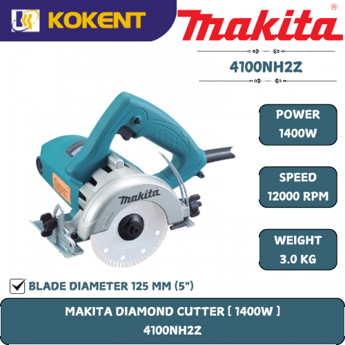 Makita  Concrete & Masonry Cutter, Blade 110mm, 1400W, 12200rpm, 3kg 4100NH2Z