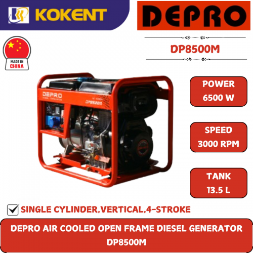 Depro Air Cooled Open Frame Diesel Generator DP8500M