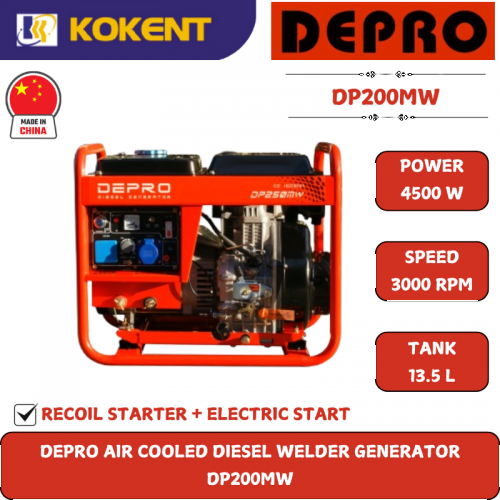 Depro Air Cooled Diesel Welder Generator DP200MW