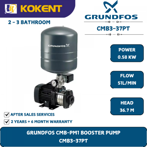 GRUNDFOS BOOSTER WATER PUMP CMB3-37PT