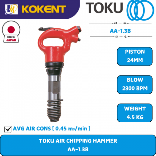 Toku Air Chipping Hammer, Stroke Per Minute: 2800bpm, 4.5kg AA1.3B