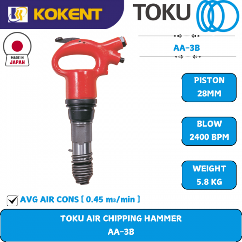 Toku Air Chipping Hammer, Stroke Per Minute: 2400bpm, 5.8kg AA-3B