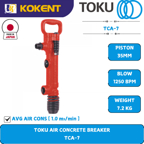 Toku Air Demoliton Hammer, Stroke Per Minute: 1250bpm, 7.2kg TCA-7