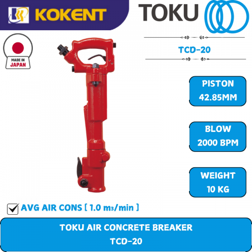 Toku Air Trencher & Clay Digger, Stroke Per Minute: 2000bpm, 10kg TCD-20