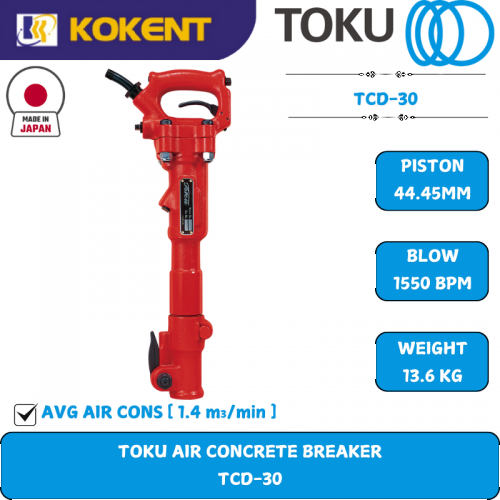 Toku Air Trencher & Clay Digger, Stroke Per Minute: 1550bpm, 13.6kg TCD-30