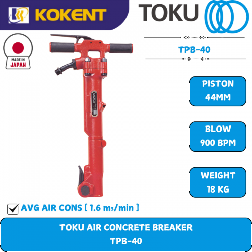 Toku Air Demolition Hammer, Stroke Per Minute: 900bpm, 18kg TPB-40