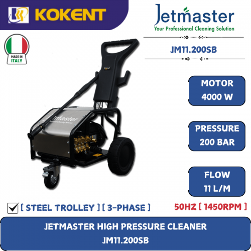 JETMASTER HIGH PRESSURE CLEANER [STEEL TROLLEY] JM11.200SB
