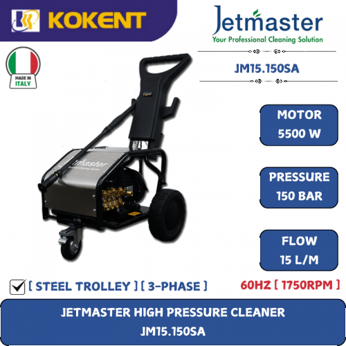 JETMASTER HIGH PRESSURE CLEANER [STEEL TROLLEY] JM15.150SA