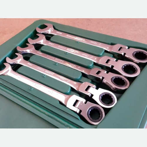 SATA Flex Head Ratcheting Wrench 5pc, 10-14mm, 1.3kg 09082