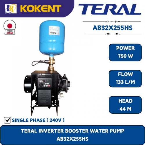TERAL INVERTER BOOSTER WATER PUMP [1HP.133L/M.44M) AB32X255HS