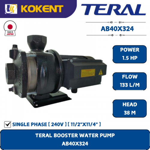 TERAL BOOSTER WATER PUMP [1.5HP.133L/M.38M] AB40X324