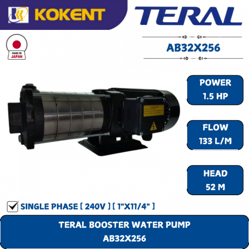 TERAL BOOSTER WATER PUMP [1.5HP.133L/M.52M] AB32X256
