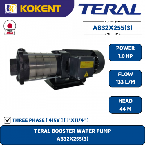 TERAL BOOSTER WATER PUMP [1HP.133L/M.44M] AB32X255(3)