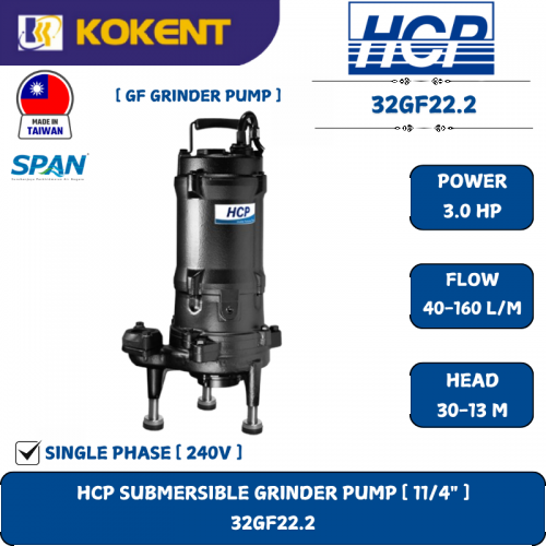 HCP SUBMERSIBLE GRINDER PUMP [ 11/4