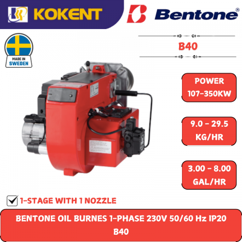 BENTONE OIL BURNES 1-PHASE 230V 50/60 Hz IP20  B40