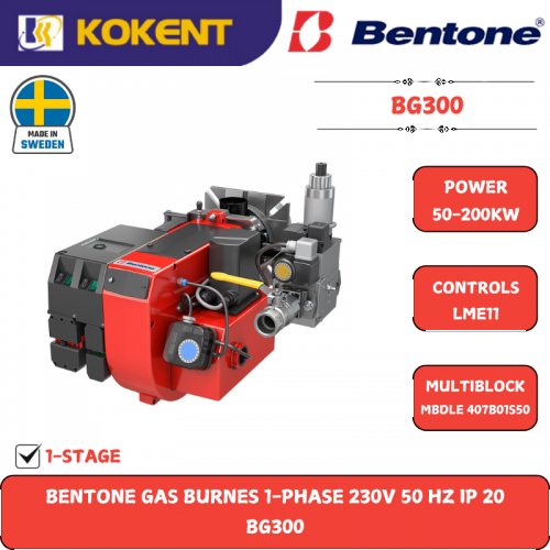 BENTONE GAS BURNES 1-PHASE 230V 50 HZ IP 20  BG300