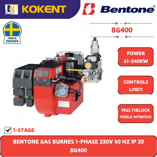 BENTONE GAS BURNES 1-PHASE 230V 50 HZ IP 20  BG400