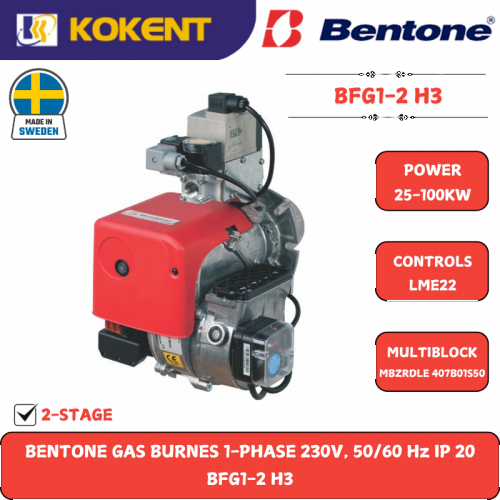 BENTONE GAS BURNES 1-PHASE 230V, 50/60 Hz IP 20  BFG1-2 H3