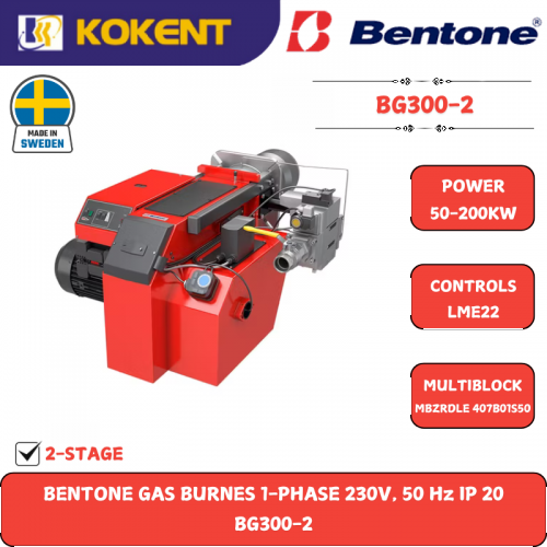 BENTONE GAS BURNES 1-PHASE 230V, 50 Hz IP 20  BG300-2