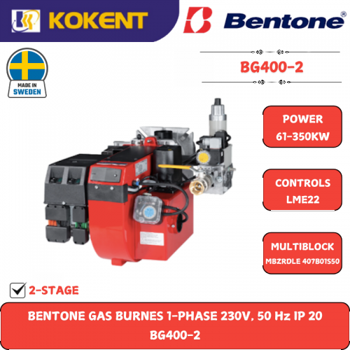 BENTONE GAS BURNES 1-PHASE 230V, 50 Hz IP 20  BG400-2