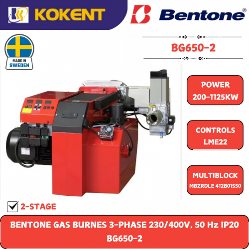 BENTONE GAS BURNES 3-PHASE 230/400V, 50 Hz IP20  BG650-2
