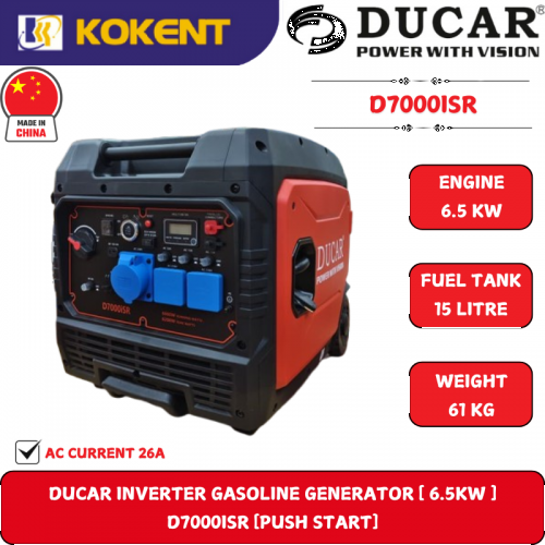 DUCAR INVERTER GASOLINE GENERATOR [6.5KW] [ELECTRIC START] D7000ISR