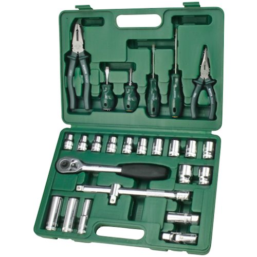 SATA Socket & Hand Tool Set 26pc, 1/2