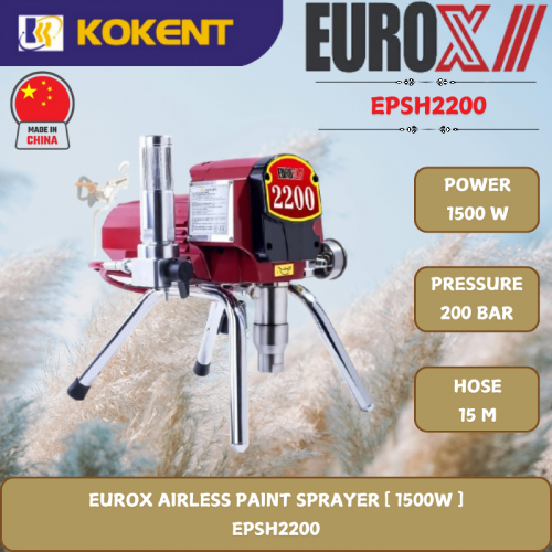 EUROX AIRLESS PAINT SPRAYER [ 1500W.200BAR.2.5L/MIN ]  EPSH2200