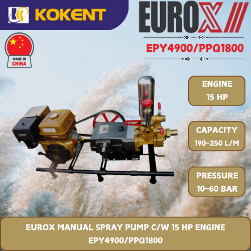 EUROX MANUAL SPRAY PUMP C/W 15 HP ENGINE  EPY4900/PPQ1800