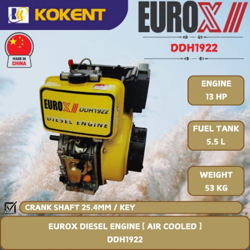 EUROX DIESEL ENGINE AIR COOLED [ 13HP.50KG ] DDH1922