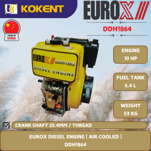 EUROX DIESEL ENGINE AIR COOLED [ 10HP.50KG ] DDH1864