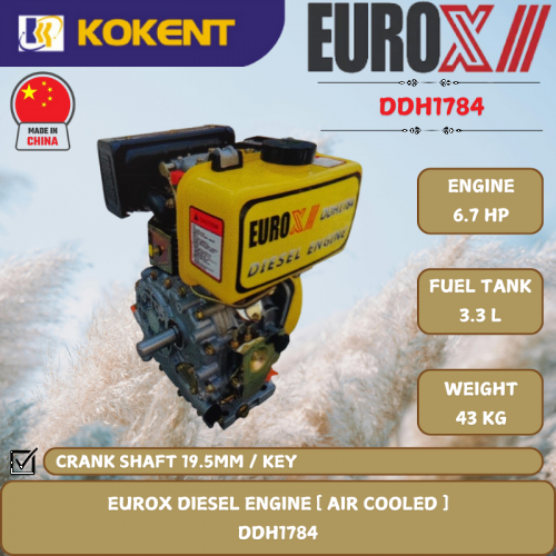 EUROX DIESEL ENGINE AIR COOLED [ 6.7HP.38KG] DDH1784