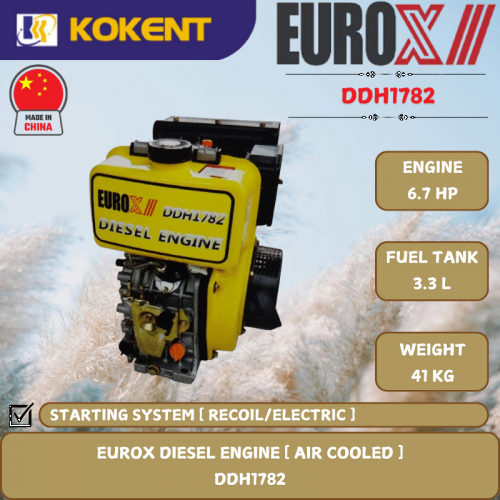 EUROX DIESEL ENGINE AIR COOLED [ 6.7HP.36KG ] DDH1782