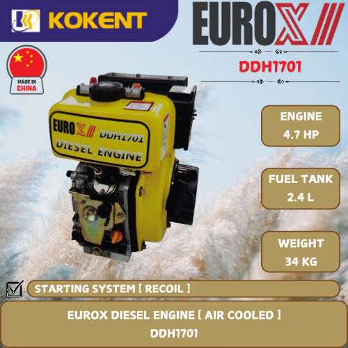 EUROX DIESEL ENGINE AIR COOLED [ 4.7HP.29KG ] DDH1701