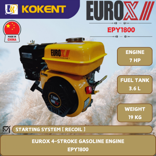 EUROX 4-STROKE GASOLINE ENGINE [ 7HP.18KG ] EPY1800