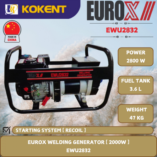 EUROX WELDING GENERATOR [ 2000W.3.6L/TANK.47KG]  EWU2832