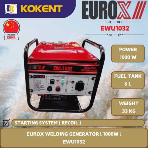 EUROX WELDING GENERATOR [ 1000W.6L/TANK.33KG ]  EWU1032