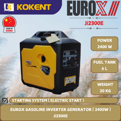 EUROX GASOLINE INVERTER GENERATOR [ 2400W.6L/TANK.20KG ]  Ji2300E