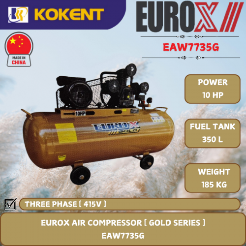EUROX GOLD SERIES AIR COMPRESSOR [ 10HP.350L/TANK.185KG ]  EAW7735G