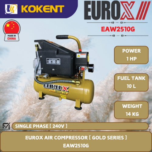 EUROX GOLD SERIES AIR COMPRESSOR [ 1HP.40L/TANK.14KG ]  EAW2510G