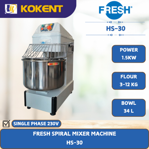 FRESH SPIRAL MIXER MACHINE [ 1.5KW ] HS-30