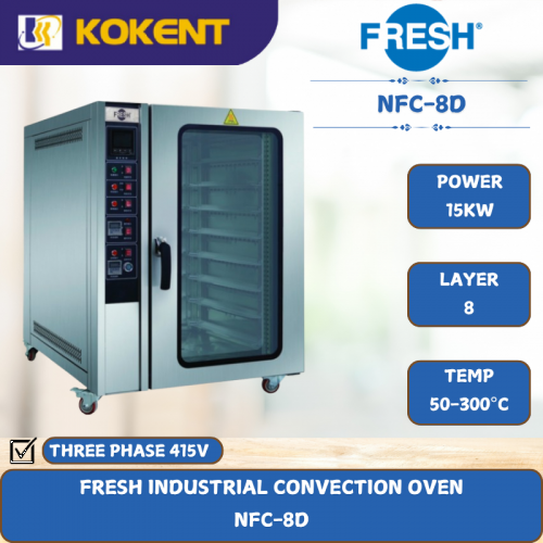 FRESH INDUSTRIAL CONVECTION OVEN [ 15KW ] NFC-8D