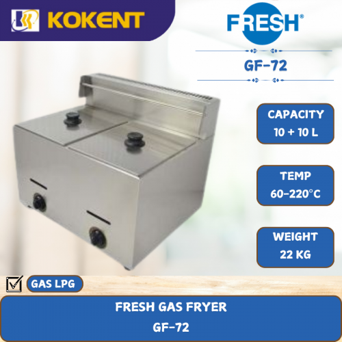 FRESH GAS FRYER [ 10+10L ] GF-72