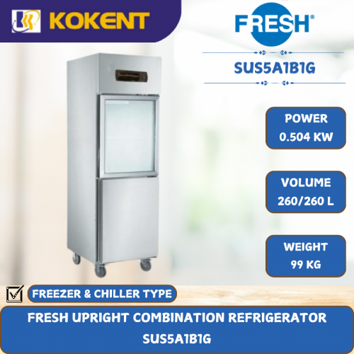 FRESH UPRIGHT COMBINATION REFRIGERATOR [ 0.504KW ] SUS5A1B1G