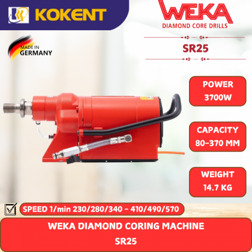 WEKA DIAMOND CORING MACHINE [ 3700W.80-370MM.14.7KG ] SR25
