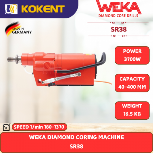 WEKA DIAMOND CORING MACHINE [ 3700W.40-400MM.16.5KG ] SR38
