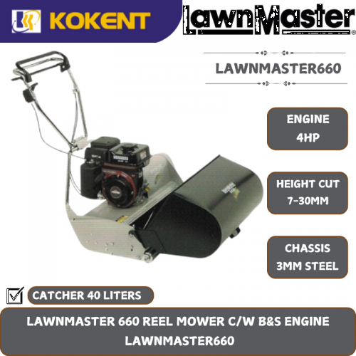 LAWNMASTER 660 REEL MOWER C/W B&S ENGINE [ 4HP ] LAWNMASTER660