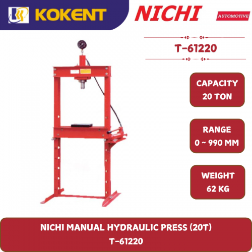 NICHI MANUAL HYDRAULIC PRESS (20T)  T-61220
