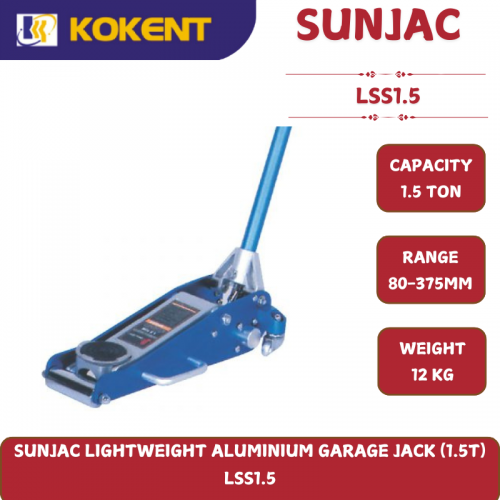 SUNJAC LIGHTWEIGHT ALUMINIUM GARAGE JACK (1.5T)  LSS1.5